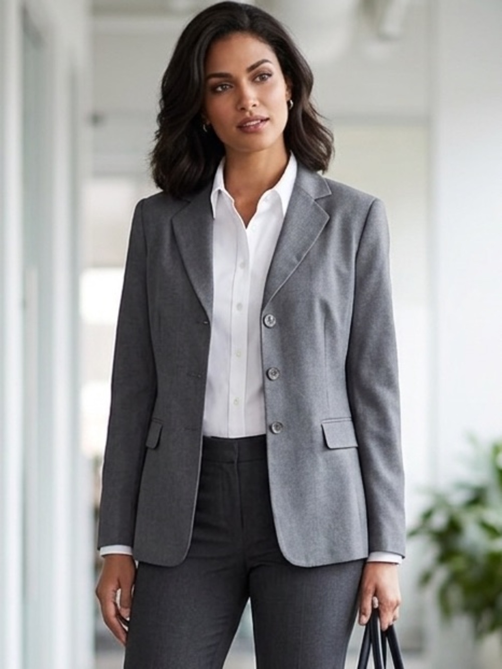 Women's Preston & York Gray Tailored Blazer Professional Jacket, Size 6